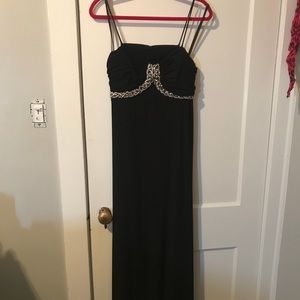 Black embroidered gown